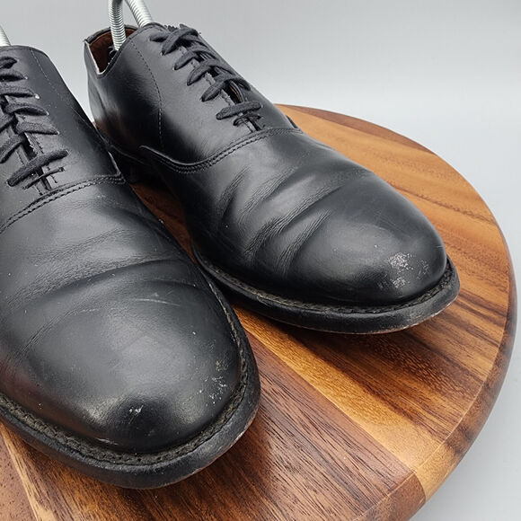 Allen Edmonds Carlyle Oxfords Men\'s 11 B Black Leather Plain Toe Dress Shoes